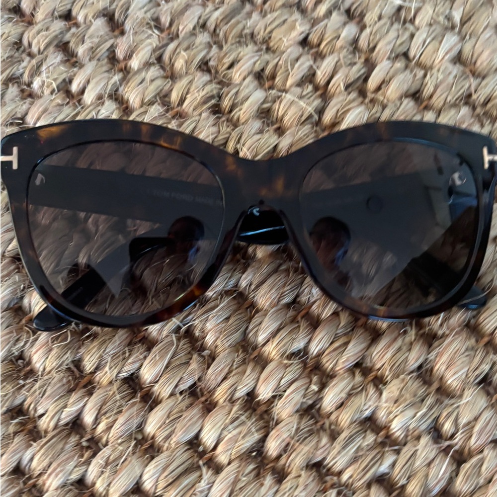 Tom Ford Men's Brown Sunglasses Case and Glasses